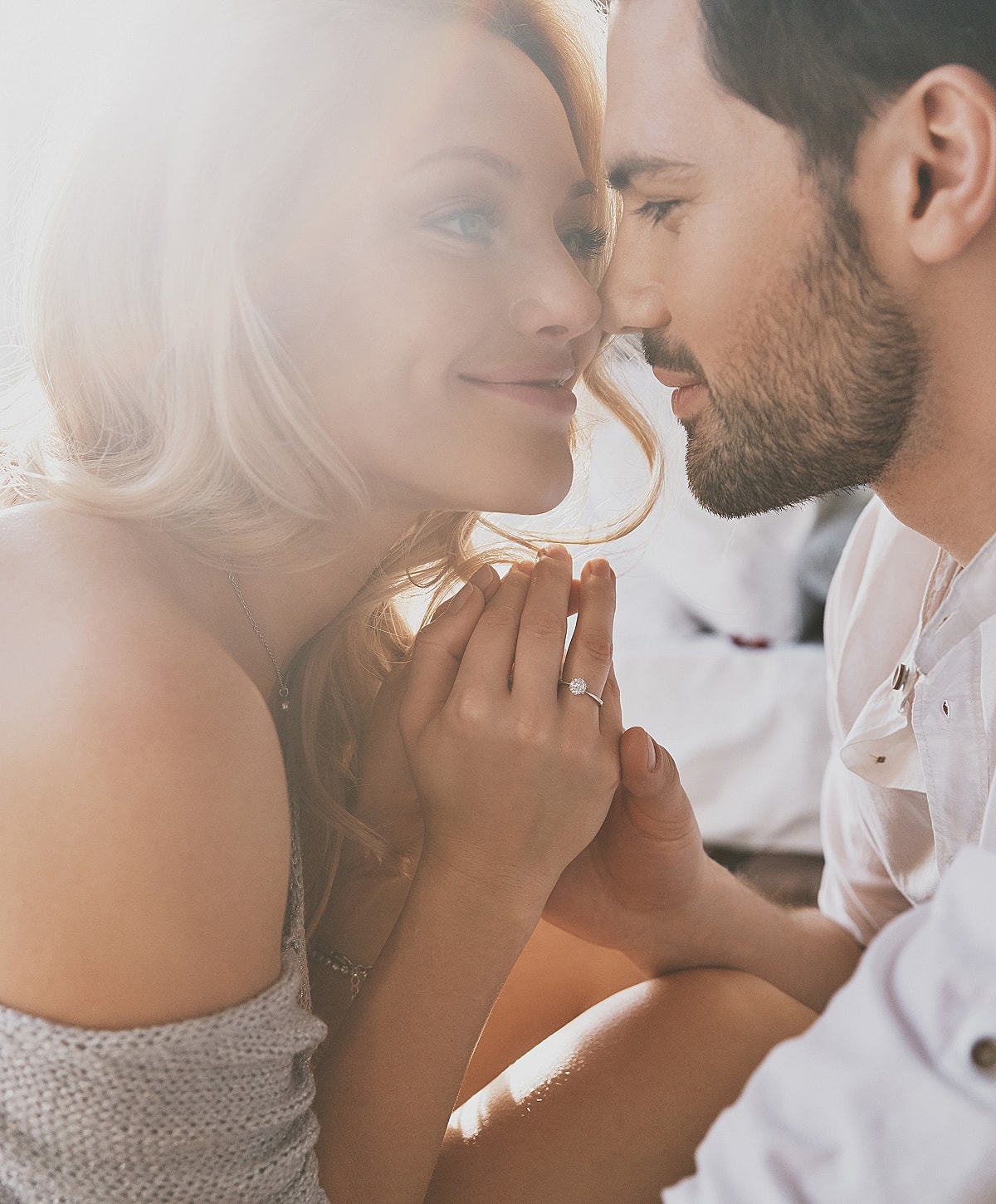 Couple sharing a tender moment together.